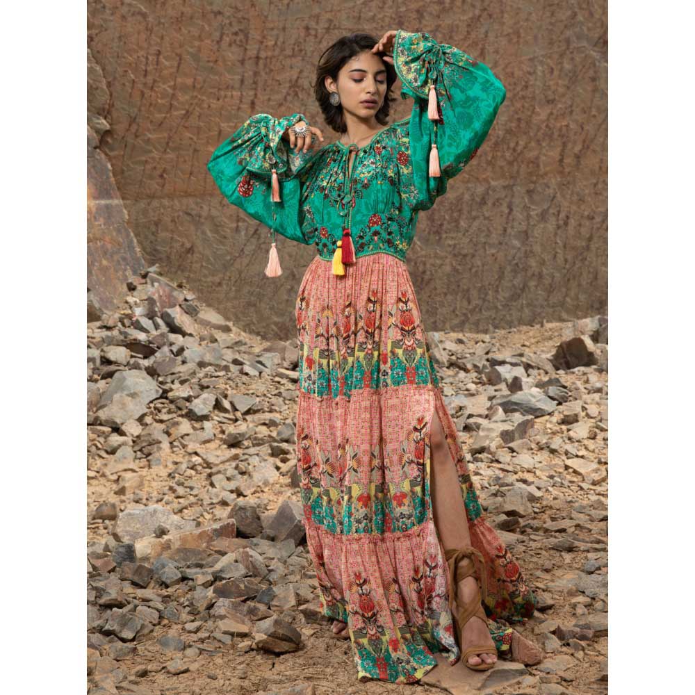 Bhanuni by Jyoti Women Printed Multi-Color Maxi Dress