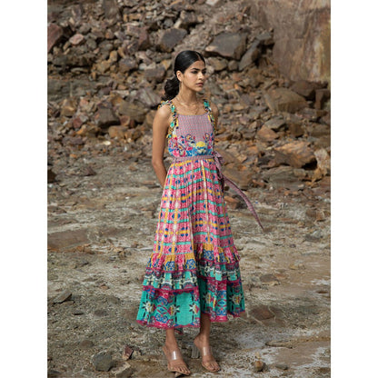 Bhanuni by Jyoti Women Printed Multi-Color Midi Dress