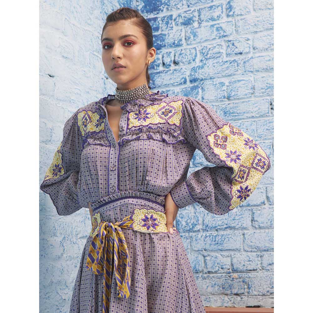 Bhanuni by Jyoti Purple Printed Top