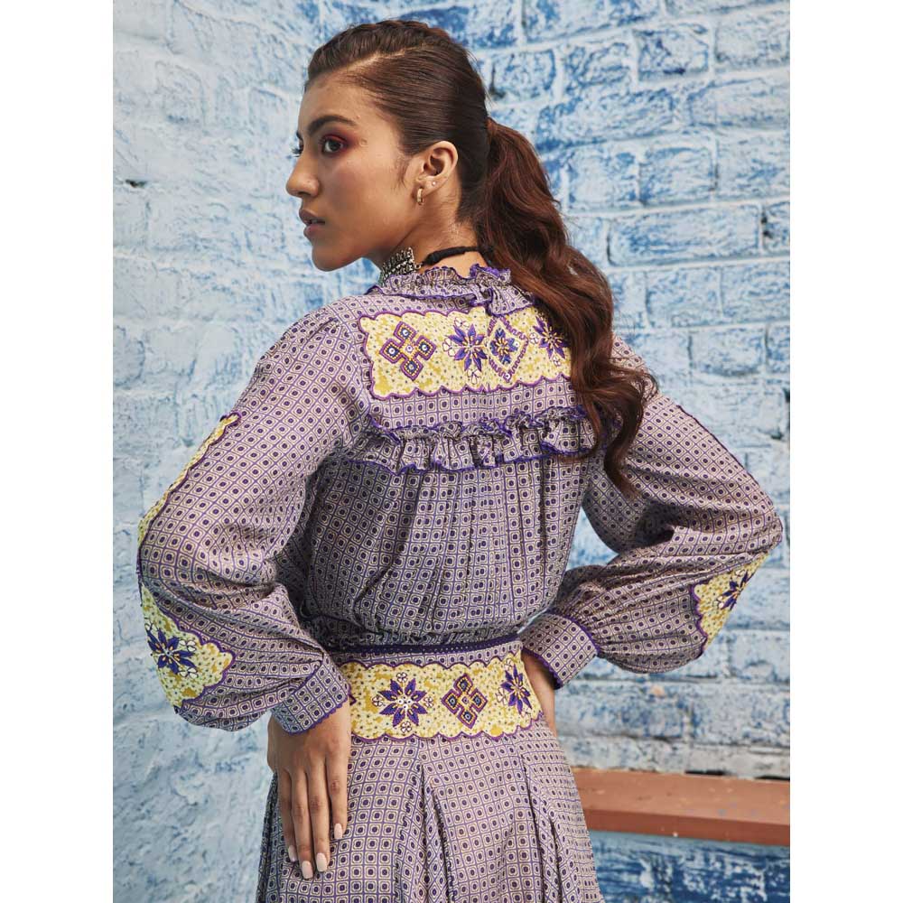 Bhanuni by Jyoti Purple Printed Top