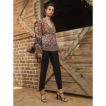 Bhanuni by Jyoti Cobalt Purple Top