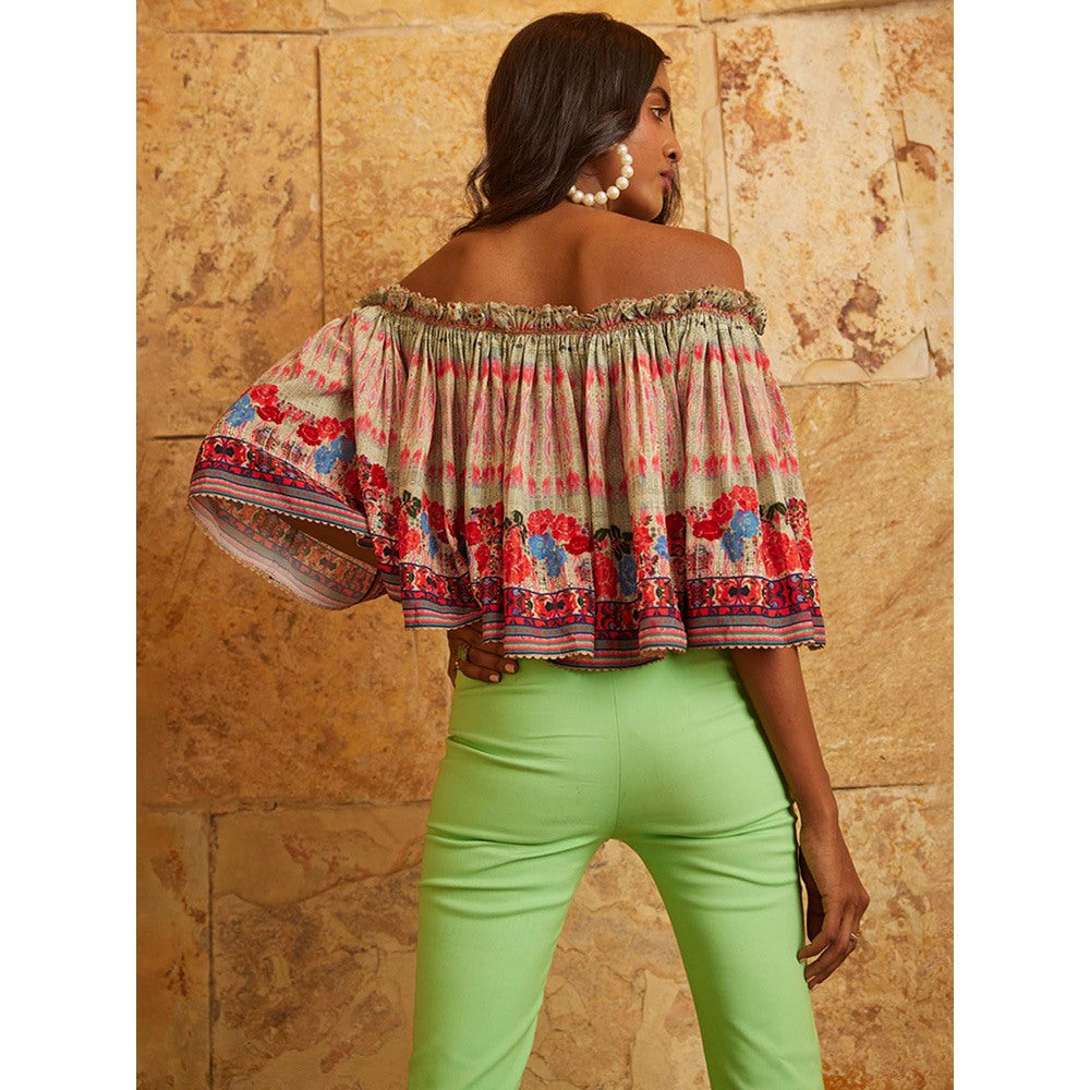 Bhanuni by Jyoti Red Printed Top