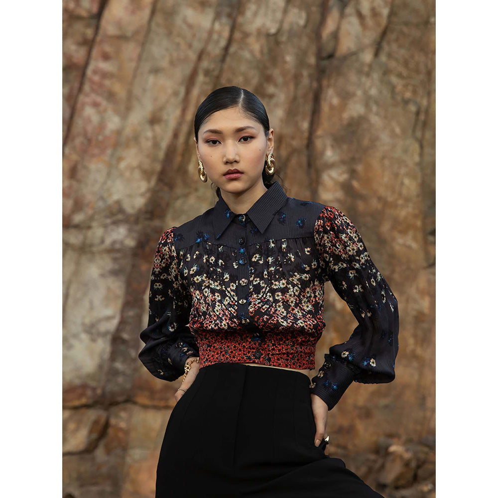 Bhanuni by Jyoti Yale Black Crimson Top