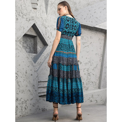 Bhanuni by Jyoti Arctic Blue Midi Dress