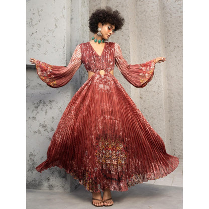 Bhanuni by Jyoti Rusty Red Maxi Dress