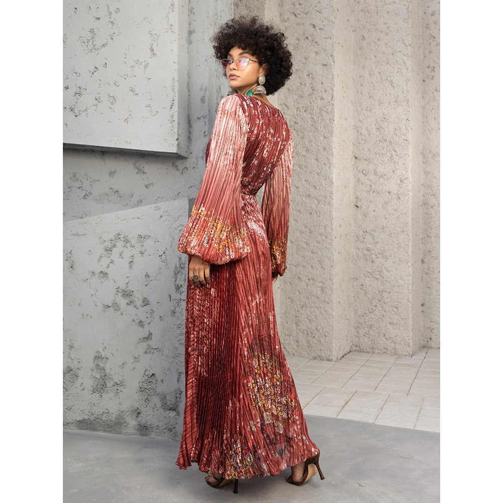 Bhanuni by Jyoti Rusty Red Maxi Dress