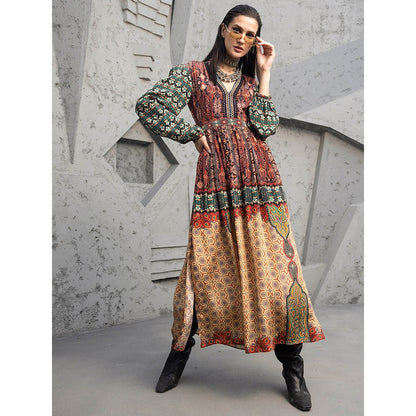 Bhanuni by Jyoti Ginger Multicolour Maxi Dress