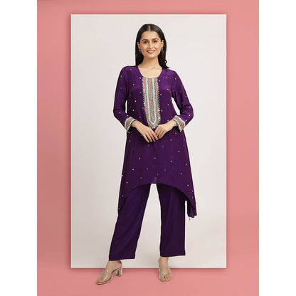 Bha-Sha Purple Zainab Kurta With Pant