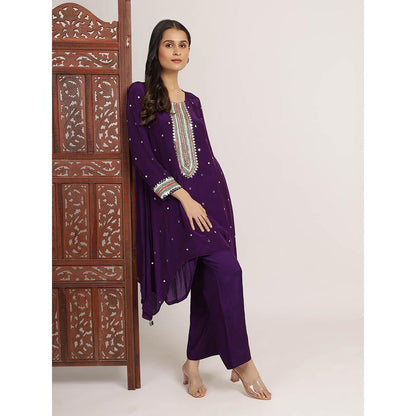 Bha-Sha Purple Zainab Kurta With Pant