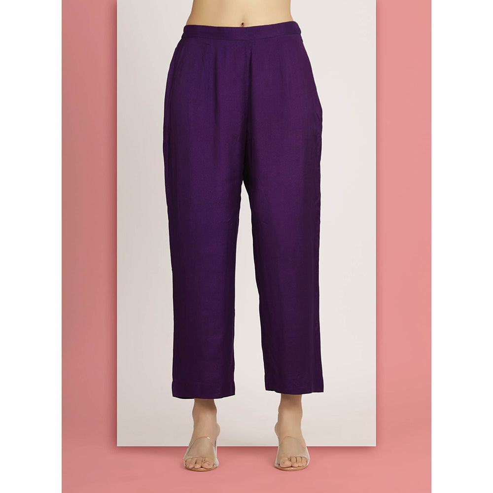 Bha-Sha Purple Zainab Kurta With Pant