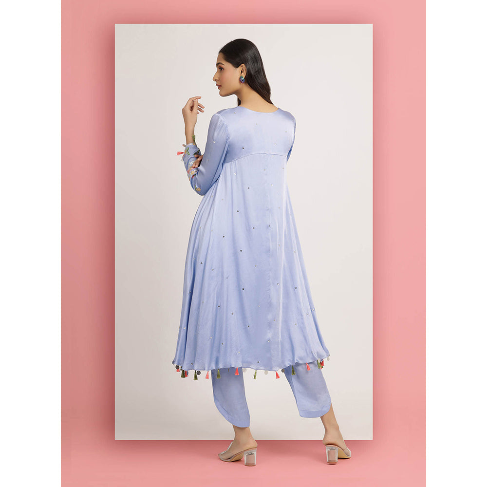 Bha-Sha Blue Devyani Kurta With Pant
