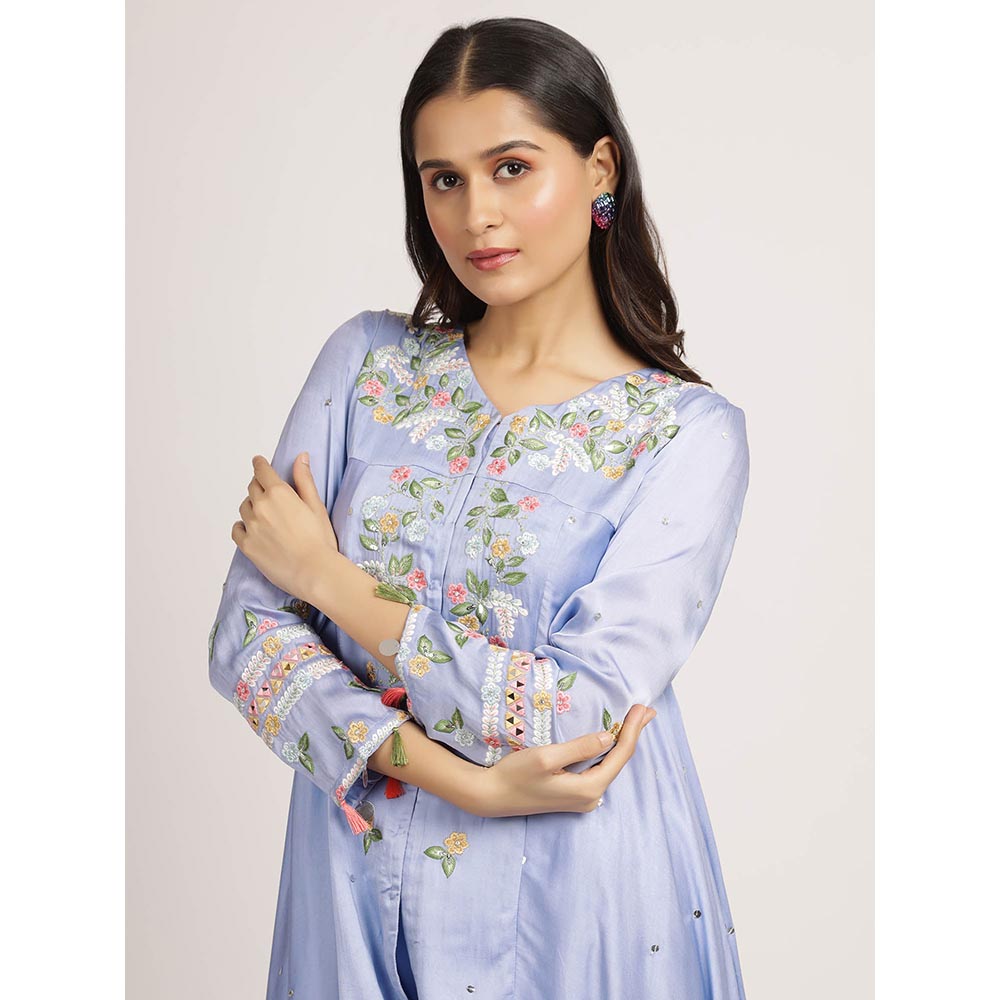 Bha-Sha Blue Devyani Kurta With Pant