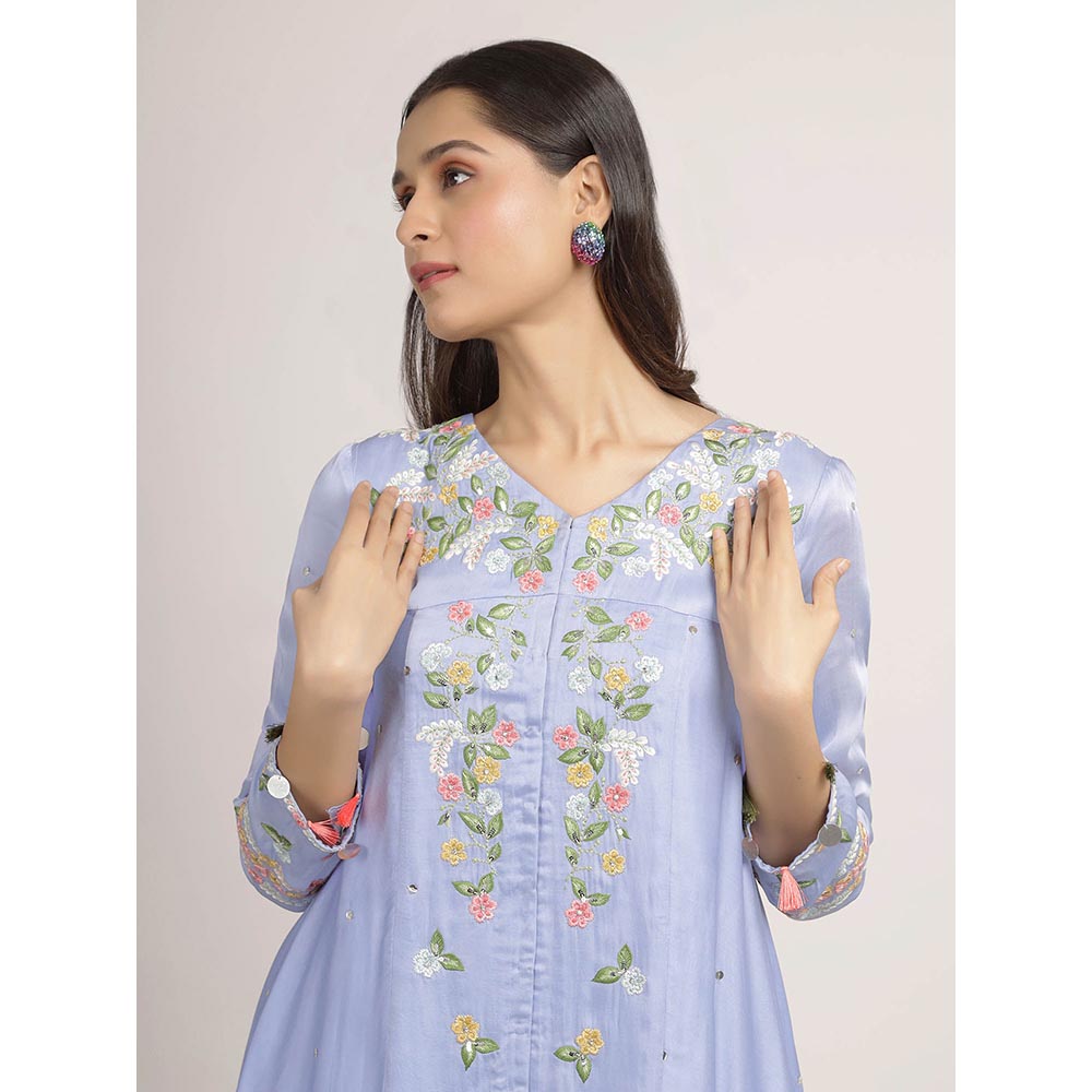 Bha-Sha Blue Devyani Kurta With Pant
