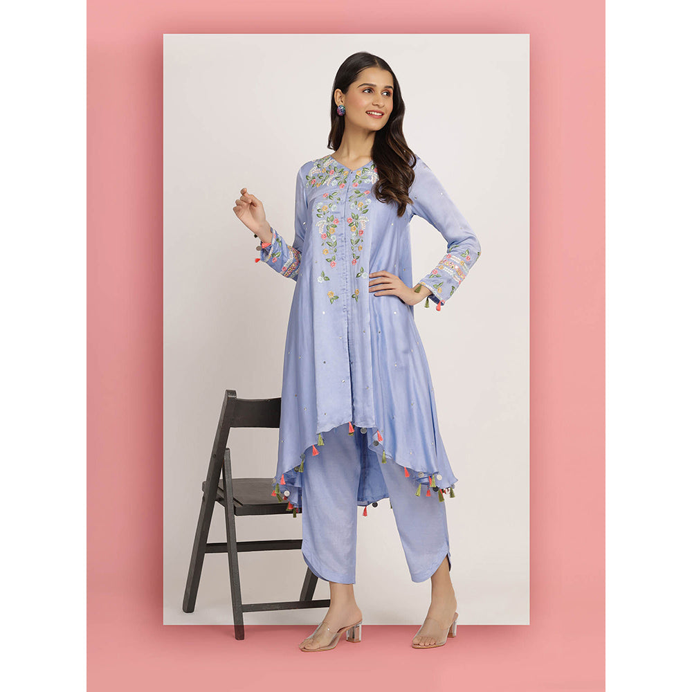 Bha-Sha Blue Devyani Kurta With Pant
