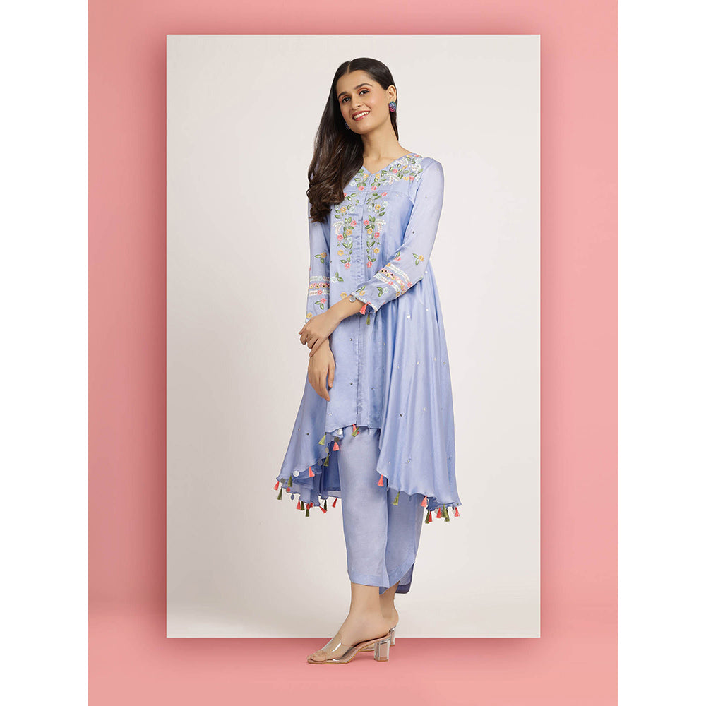 Bha-Sha Blue Devyani Kurta With Pant