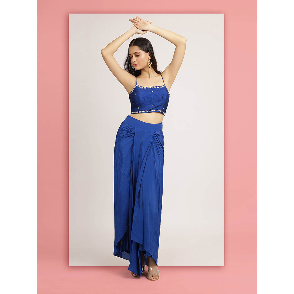 Bha-Sha Blue Bahar Bustier With Skirt