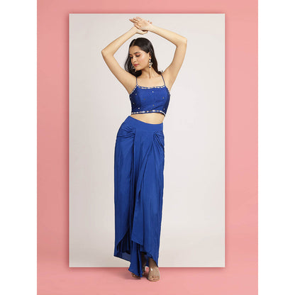 Bha-Sha Blue Bahar Bustier With Skirt