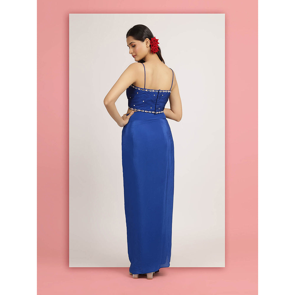 Bha-Sha Blue Bahar Bustier With Skirt