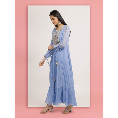Bha-Sha Blue Rashi Kurta With Palazzo