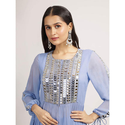 Bha-Sha Blue Rashi Kurta With Palazzo