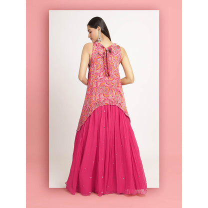 Bha-Sha Pink Alina Tunic With Lehengas