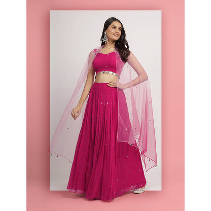 Bha-Sha Pink Aaradhya Blouse With Lehenga And Dupatta