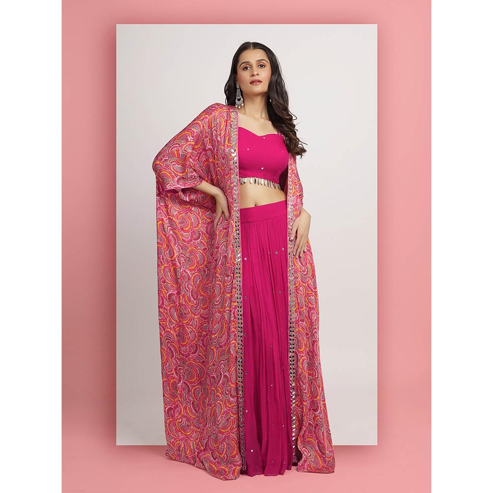 Bha-Sha Pink Aaradhya Blouse With Lehenga And Dupatta