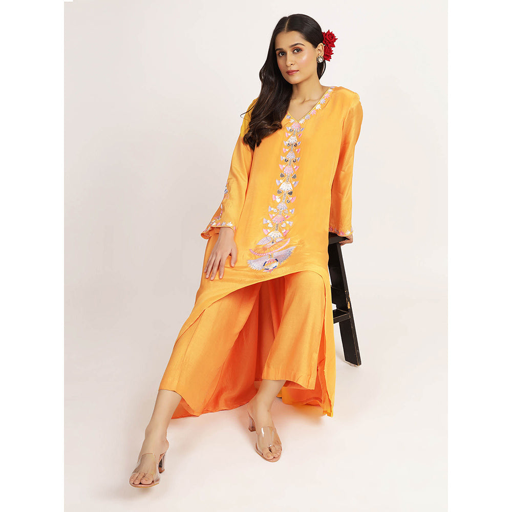 Bha-Sha Yellow Shaheen Kurta With Pant