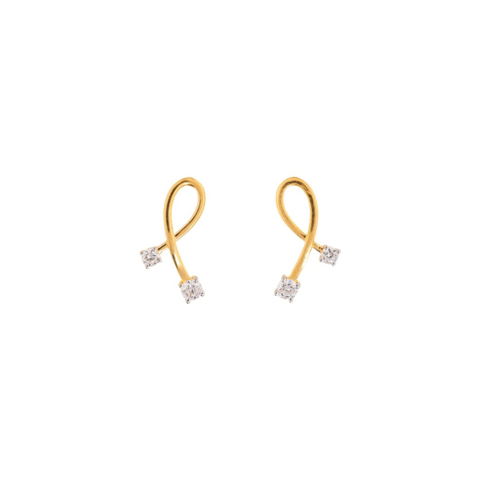 Bijou Co. Criss Cross Lab Grown Diamond Studs - White