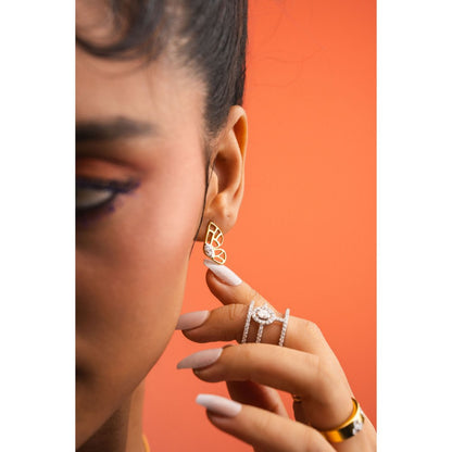 Bijou Co. Wing Me Up Lab Grown Diamond Studs - White