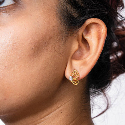 Bijou Co. Wing Me Up Lab Grown Diamond Studs - White