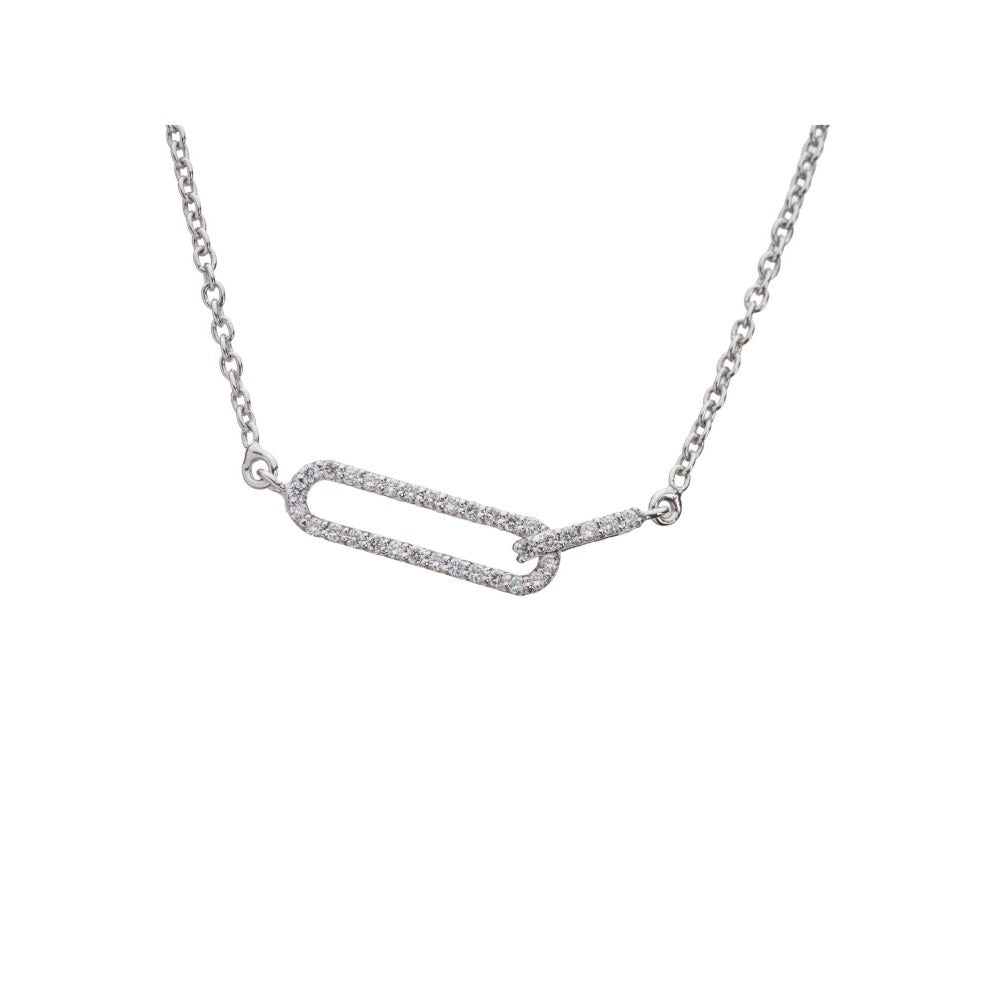 Bijou Co. Paperclip Lab Grown Diamond Necklace - White