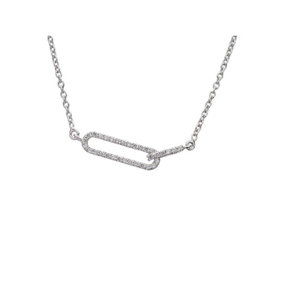 Bijou Co. Paperclip Lab Grown Diamond Necklace - White