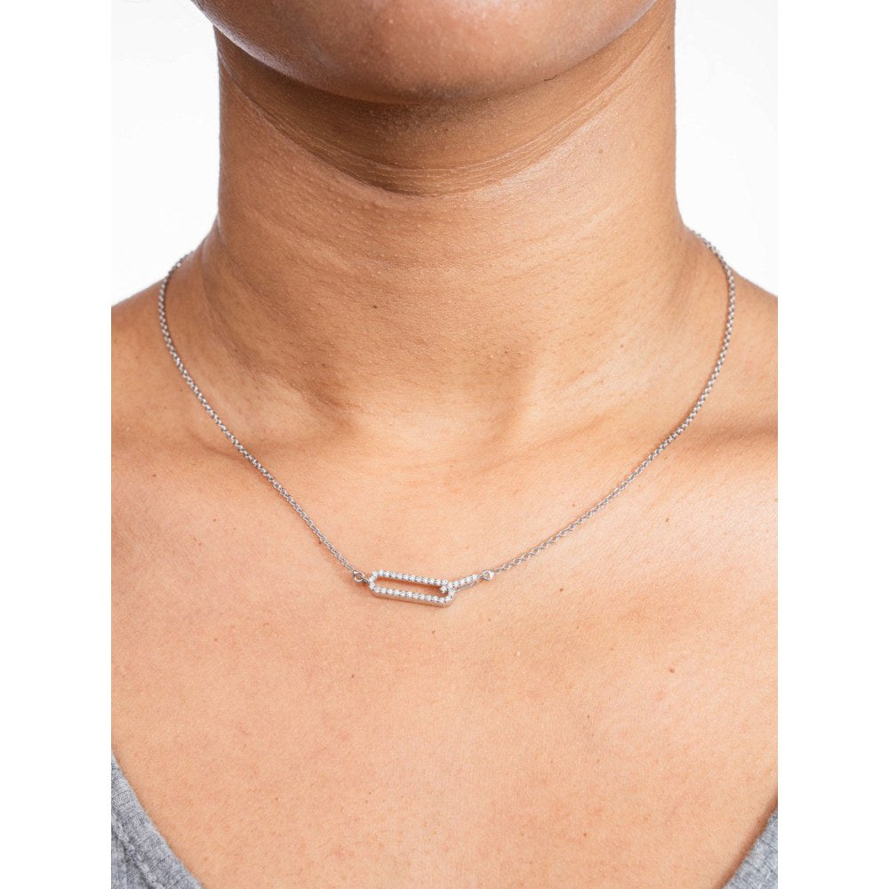 Bijou Co. Paperclip Lab Grown Diamond Necklace - White