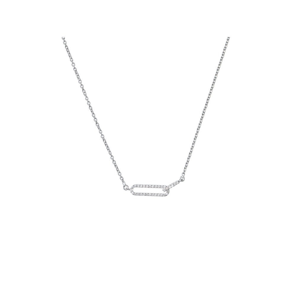 Bijou Co. Paperclip Lab Grown Diamond Necklace - White