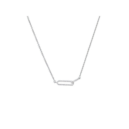Bijou Co. Paperclip Lab Grown Diamond Necklace - White
