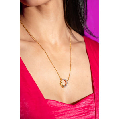 Bijou Co. Bird Halo Lab Grown Diamond Necklace - White