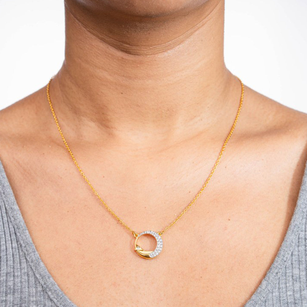 Bijou Co. Bird Halo Lab Grown Diamond Necklace - White