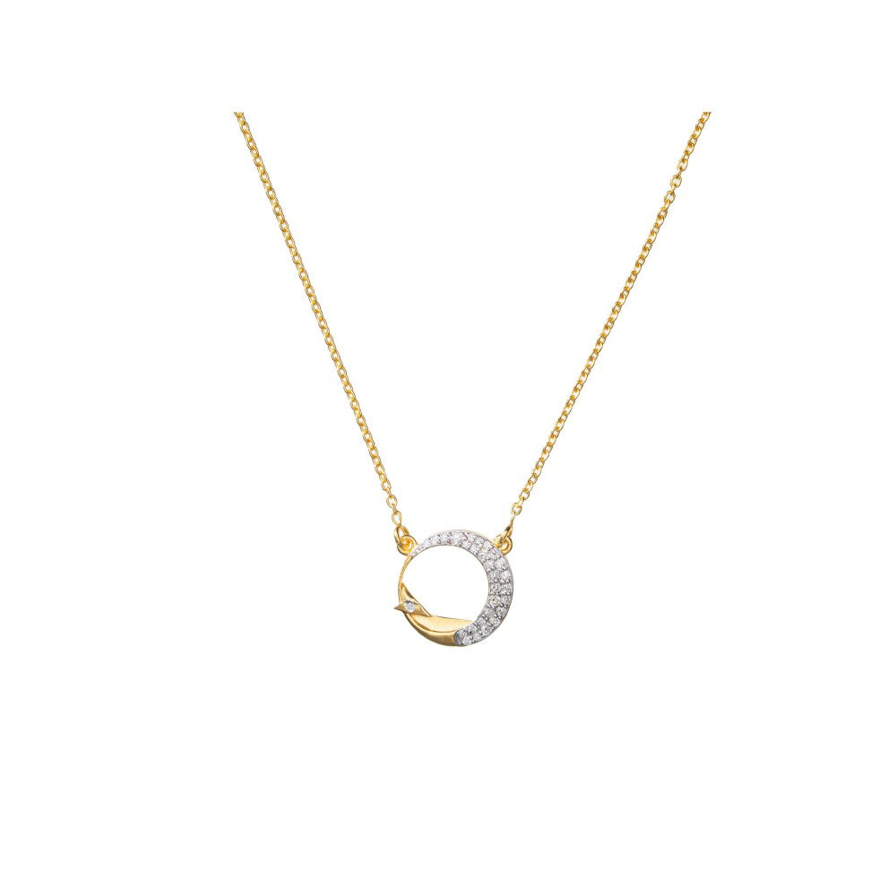 Bijou Co. Bird Halo Lab Grown Diamond Necklace - White