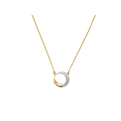 Bijou Co. Bird Halo Lab Grown Diamond Necklace - White