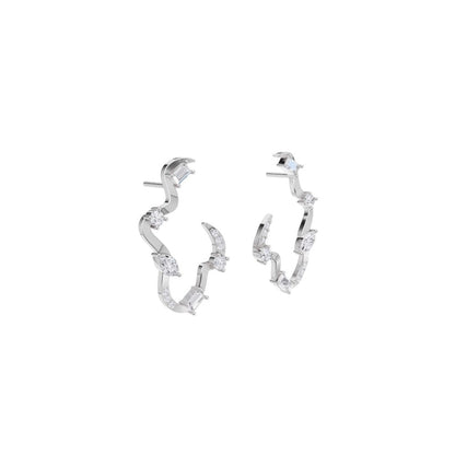 Bijou Co. Ulani Lab Grown Diamond Hoops - White