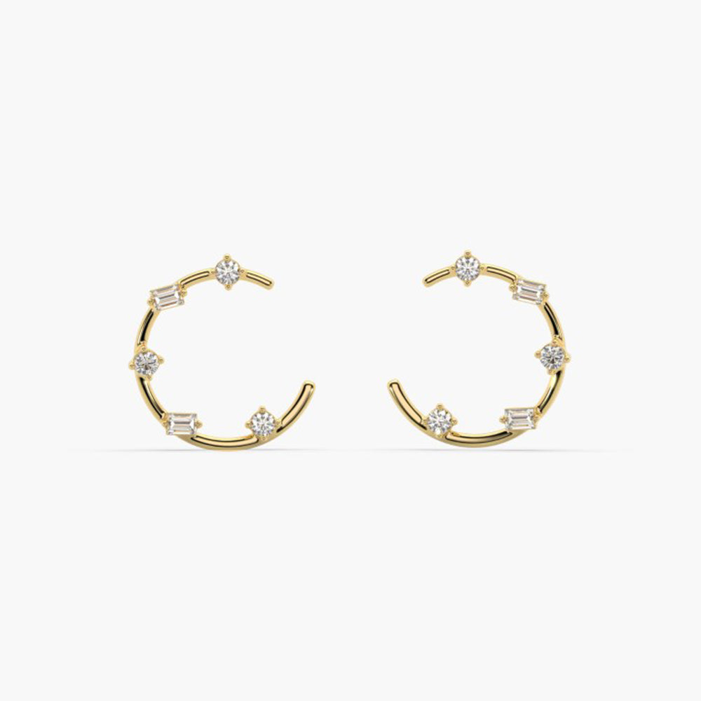 Bijou Co. Trixie Lab Grown Diamond Hoops - White