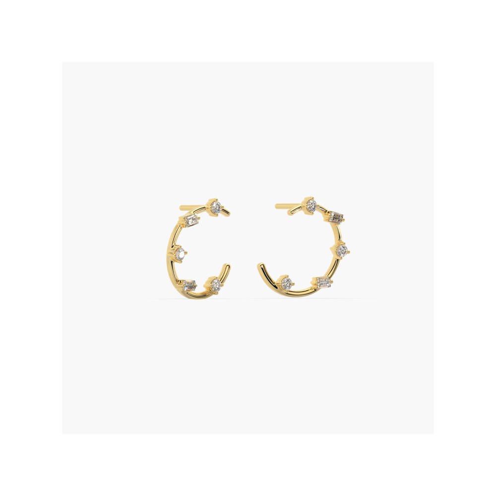 Bijou Co. Trixie Lab Grown Diamond Hoops - White