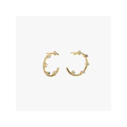 Bijou Co. Trixie Lab Grown Diamond Hoops - White