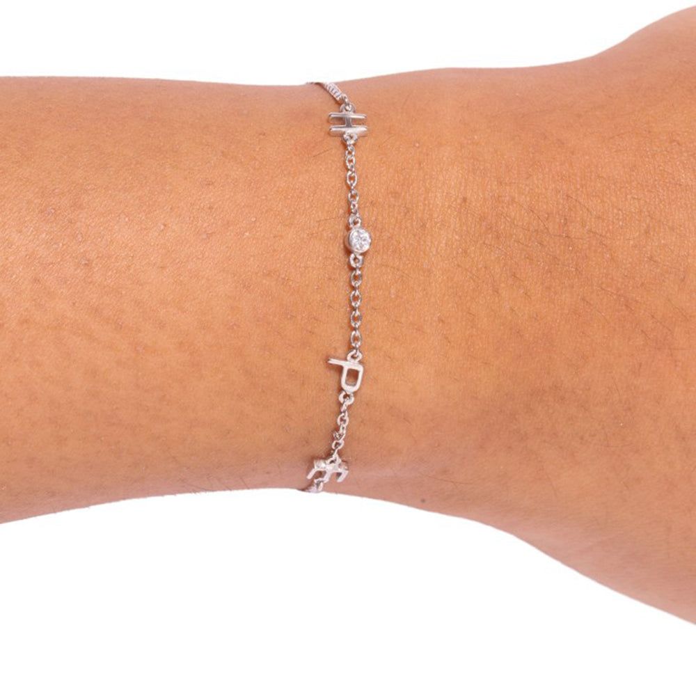 Bijou Co. Drawing Hope Lab Grown Diamond Bracelet - White