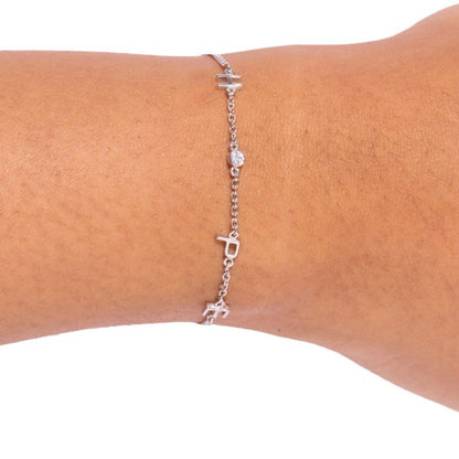 Bijou Co. Drawing Hope Lab Grown Diamond Bracelet - White
