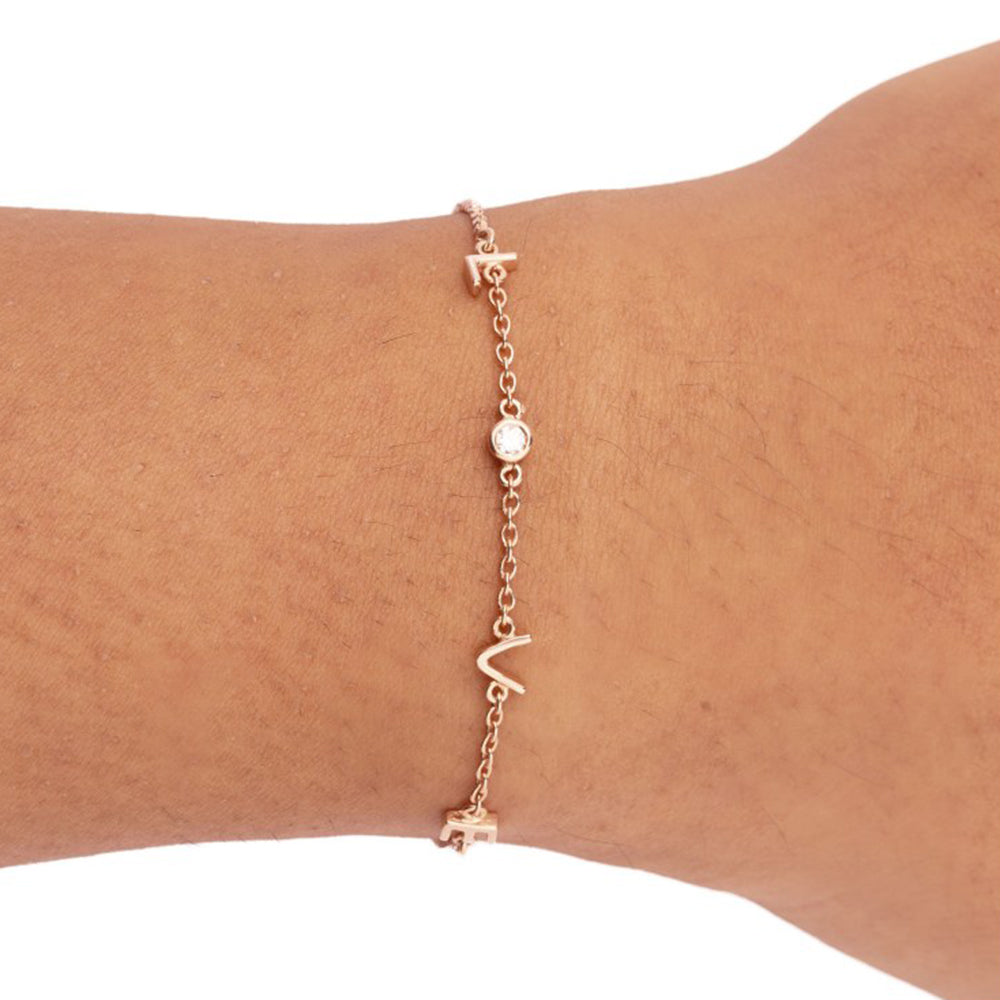 Bijou Co. Drawing Love Lab Grown Diamond Bracelet - White