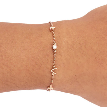 Bijou Co. Drawing Love Lab Grown Diamond Bracelet - White