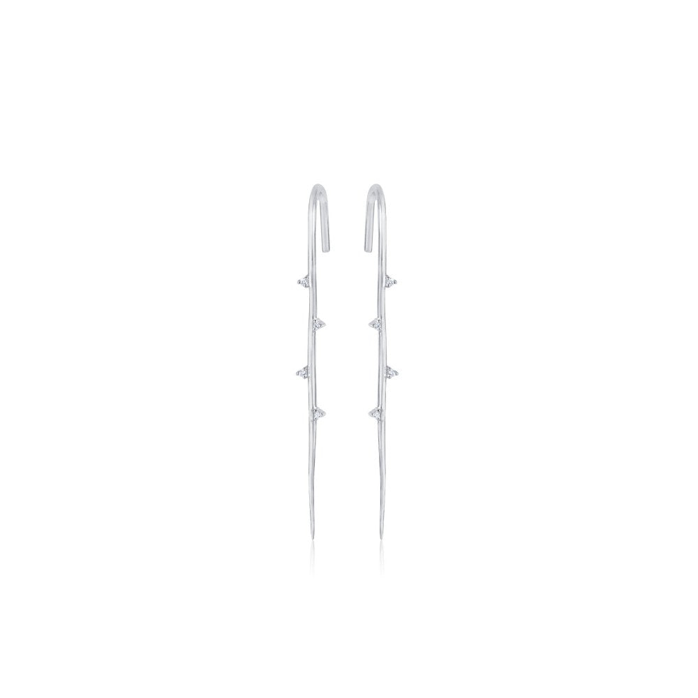 Bijou Co. Streamline Lab Grown Diamond Earrings - White