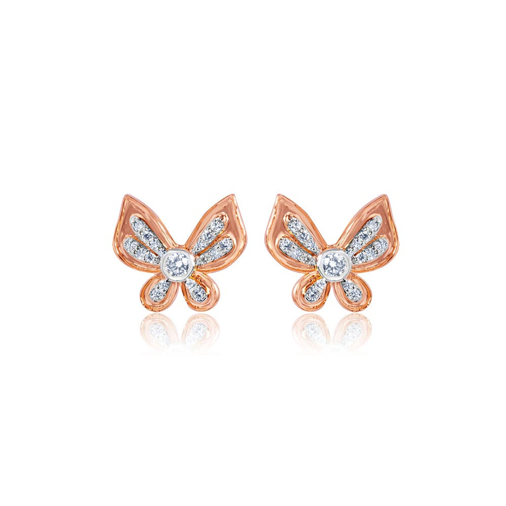 Bijou Co. Apex Butterfly Lab Grown Diamond Studs - White